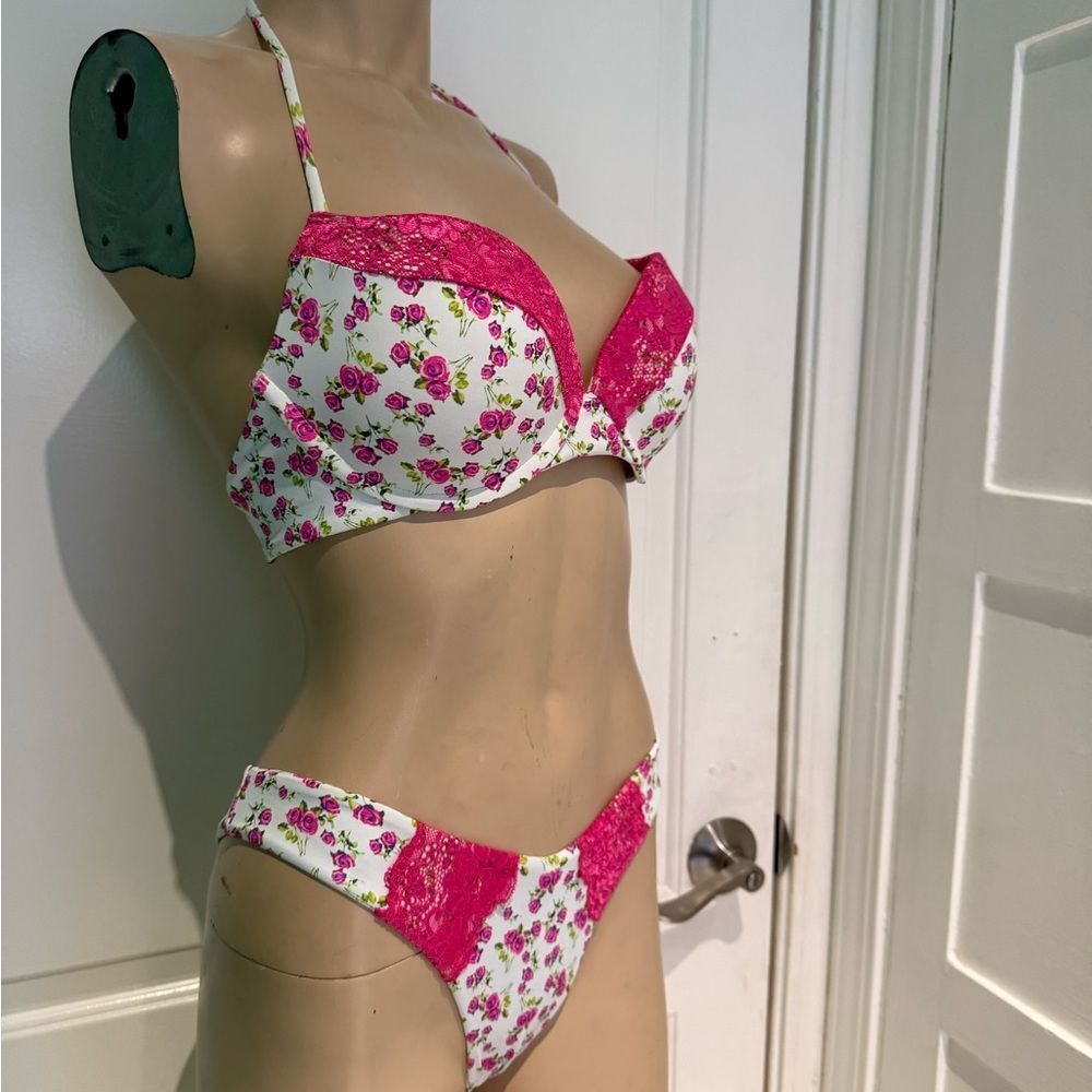 Floral Pink And White Bikini Set Beach Bunny Garden Of Eden.